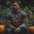 Men's Vintage Viking Halloween Embroidered Sweater artswardrobe