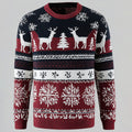 Comstylish Men's Reindeer And Snowflake Comfortable Sweater