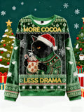 Comstylish More Cocoa Less Drama Christmas Ugly Flannel Sweater