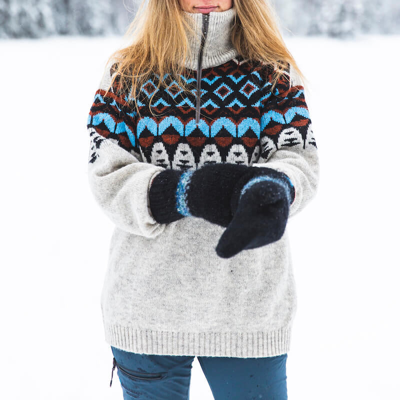 Women'S Fair Isle Geometric Jacquard Knit Half-Zip Sweater elevenforest