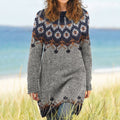 Vintage Geometry Pattern Cozy Sweater Dress elevenforest