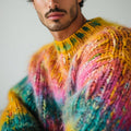 Vintage Rainbow Island Warmth Knitted Jacquard Unisex Sweater artswardrobe
