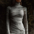 Halloween Mummy Bandages Cozy Knit Turtleneck Sweater artswardrobe