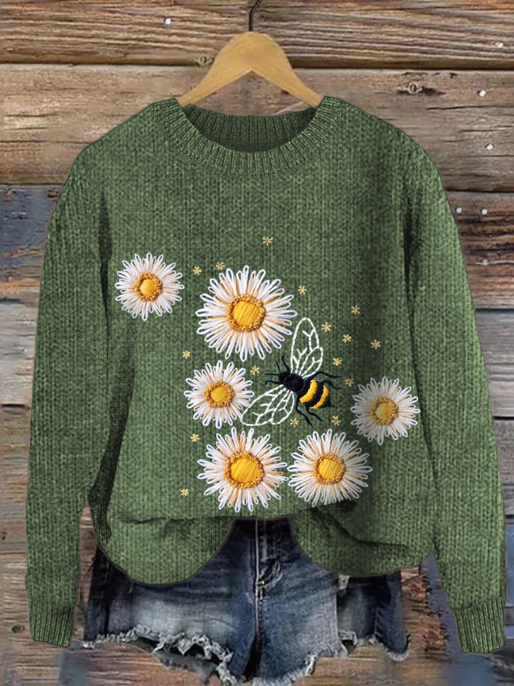Bee & Daisy Crew Neck Knit Sweater artswardrobe