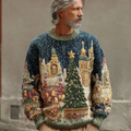 Christmas Elements Men's Winter Warmth Knit Round Neck Sweater artswardrobe