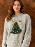 Merry Christmas Tree Knitted Print Sweater artswardrobe