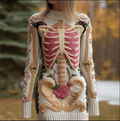 Comstylish Halloween Human Anatomy Design Women's Knit Sweater Dress