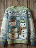 Comstylish Winter Cute Snowman Pattern Women's Knitted Warm Sweater