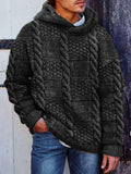 Men's Retro Check Cable Knit Chunky Hooded Sweater artswardrobe
