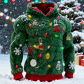 Comstylish Men's Cosplay Christmas Tree Hooded Ugly Sweater