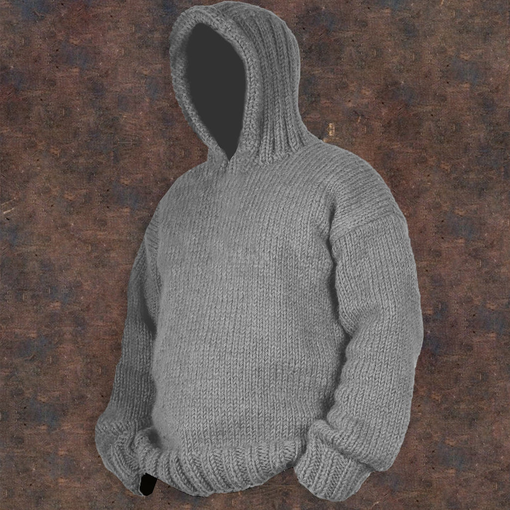 Vintage Cable Knit Basic Hooded Sweater artswardrobe