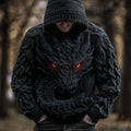 Men's Vintage Viking Dragon Style Celtic Thick Hooded Sweater artswardrobe